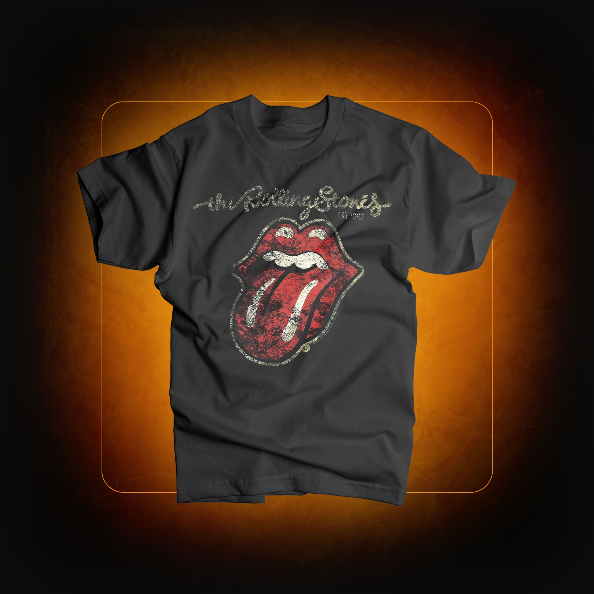 T-shirt Plastered Tongue - The Rolling Stones