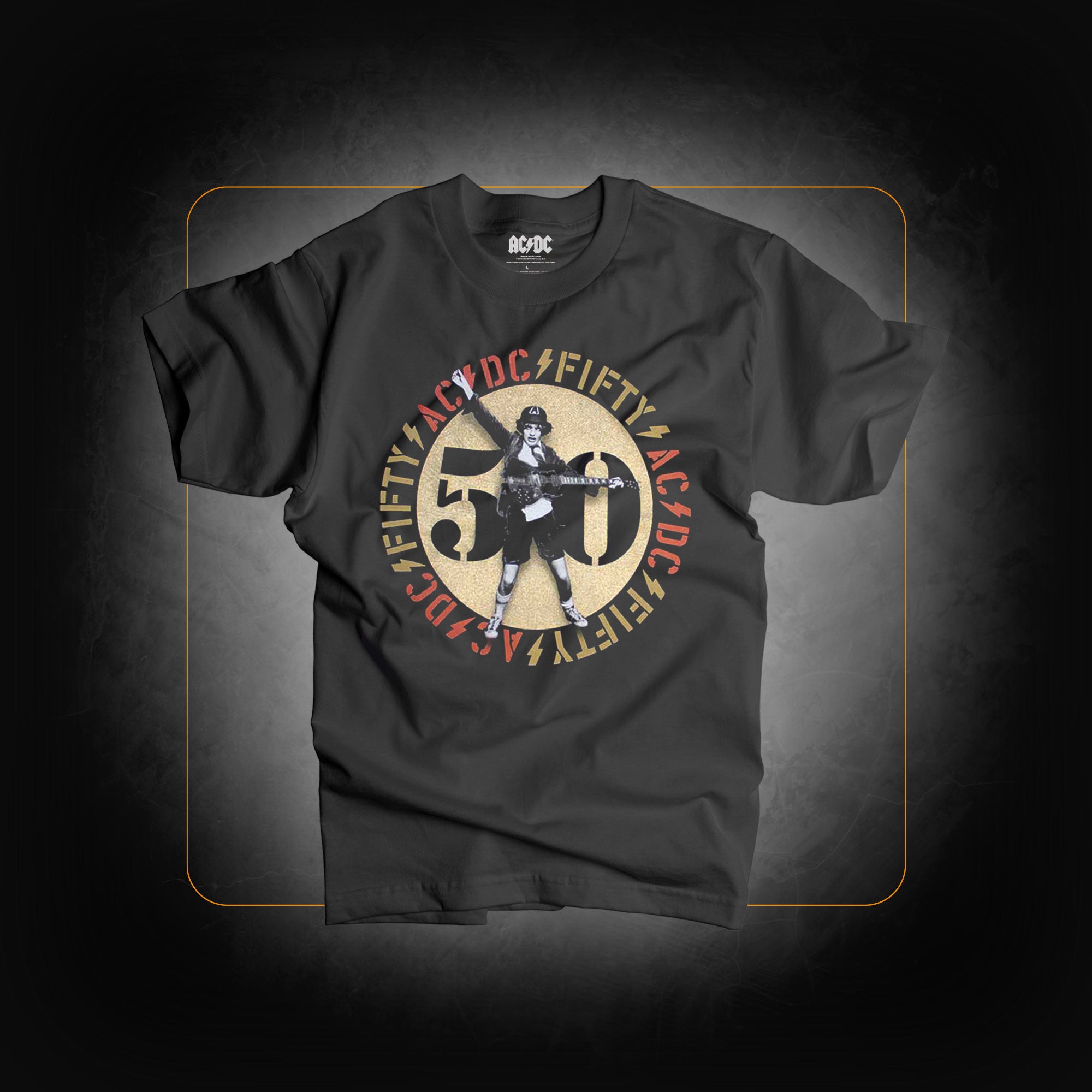 T-Shirt: Gold Emblem - AC/DC 50th anniversary edition