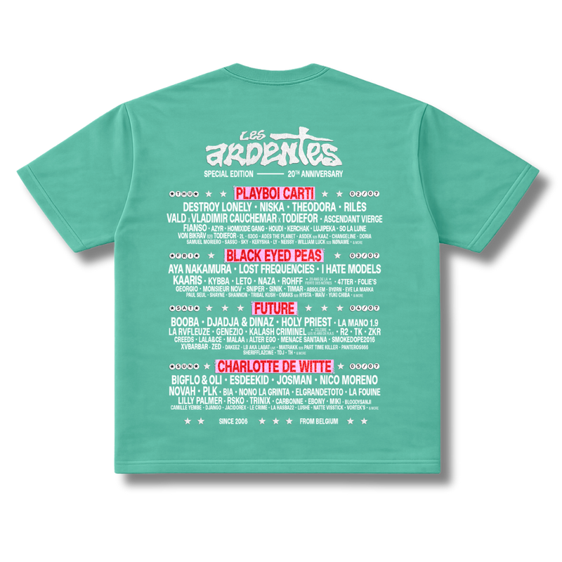 T-Shirt Line Up 2026 Vert - Les Ardentes