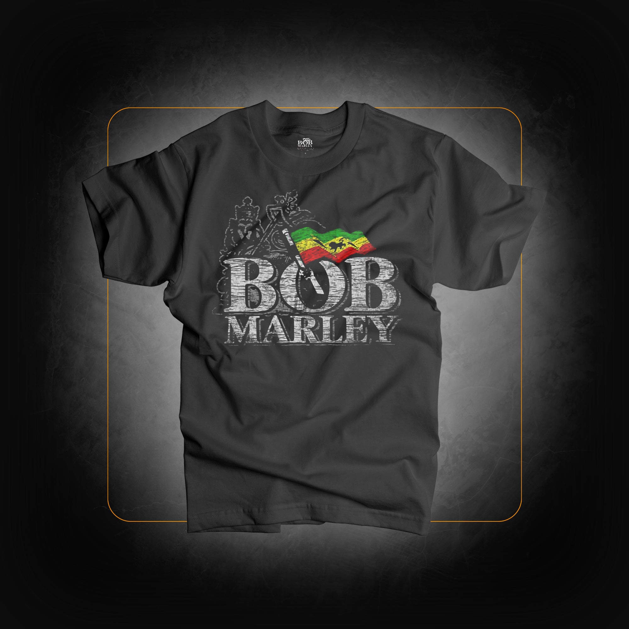 T-Shirt: Distressed Logo - Bob Marley