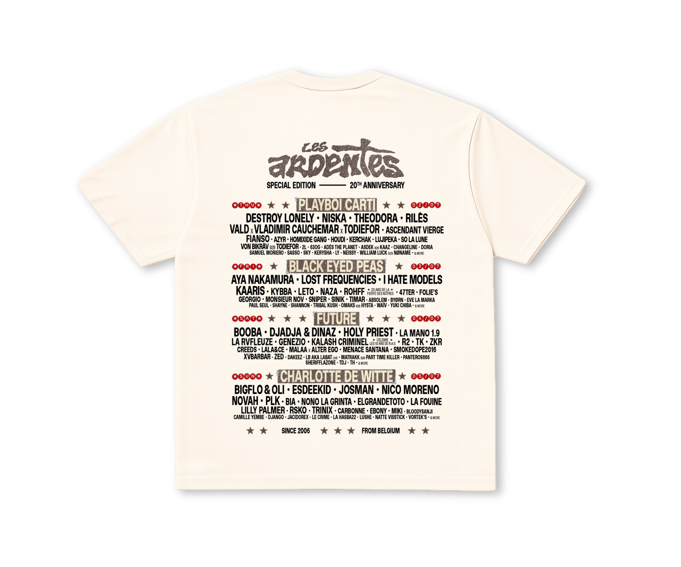 T-Shirt Line Up 2026 Beige - Les Ardentes