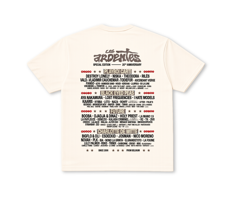 T-Shirt Line Up 2026 Beige - Les Ardentes