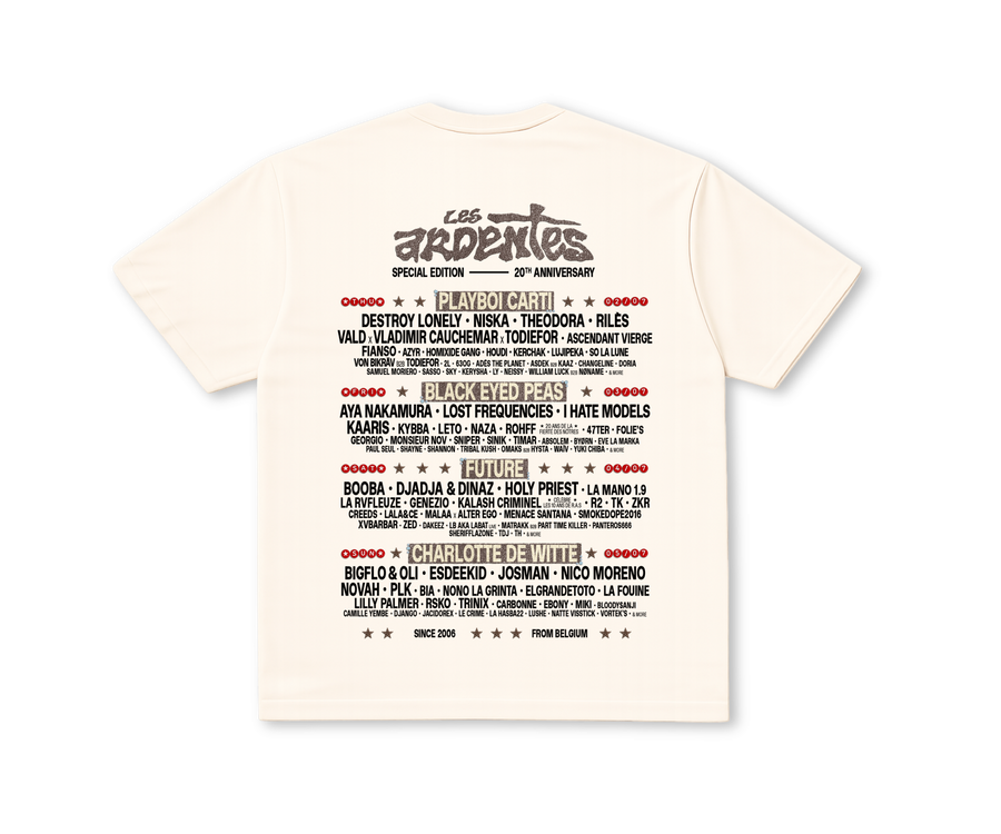 T-Shirt Line Up 2026 Beige - Les Ardentes