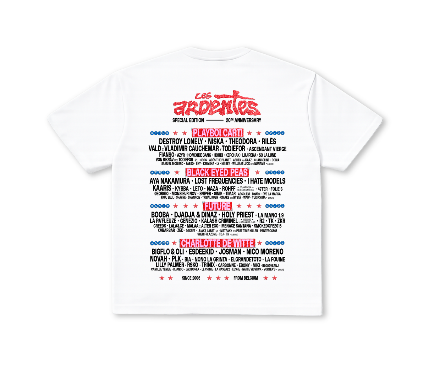 T-Shirt Line Up 2026 Blanc - Les Ardentes