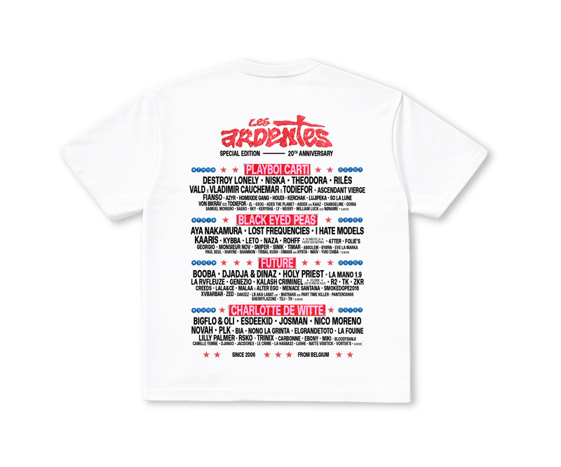 T-Shirt Line Up 2026 Blanc - Les Ardentes