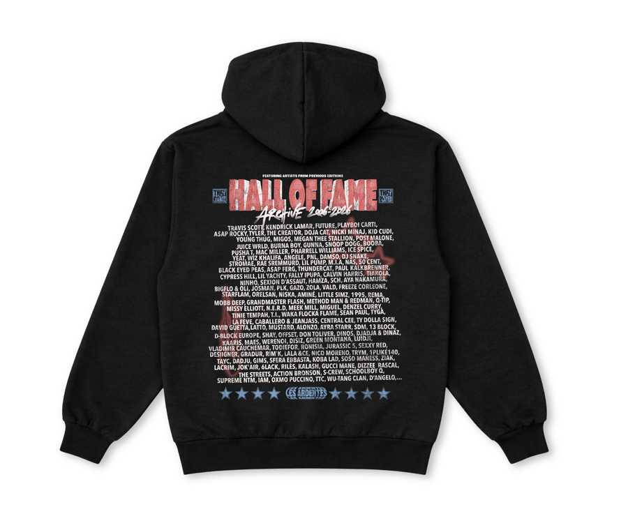 Hoodie Hall Of Fame 20 Ans Noir - Les Ardentes