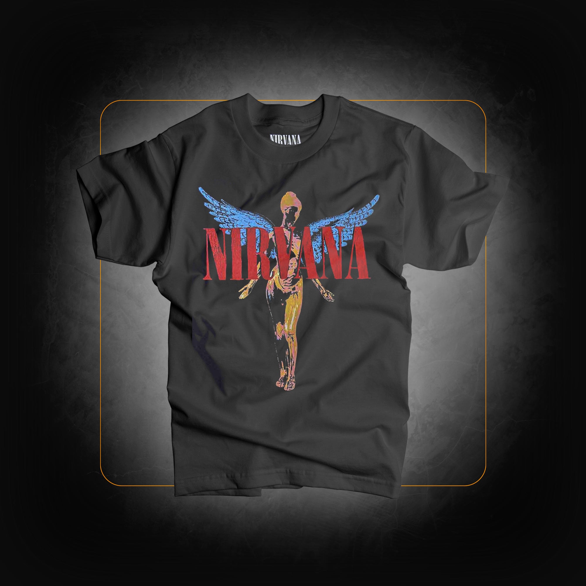 Unisex Black T-Shirt: Angelic - Nirvana