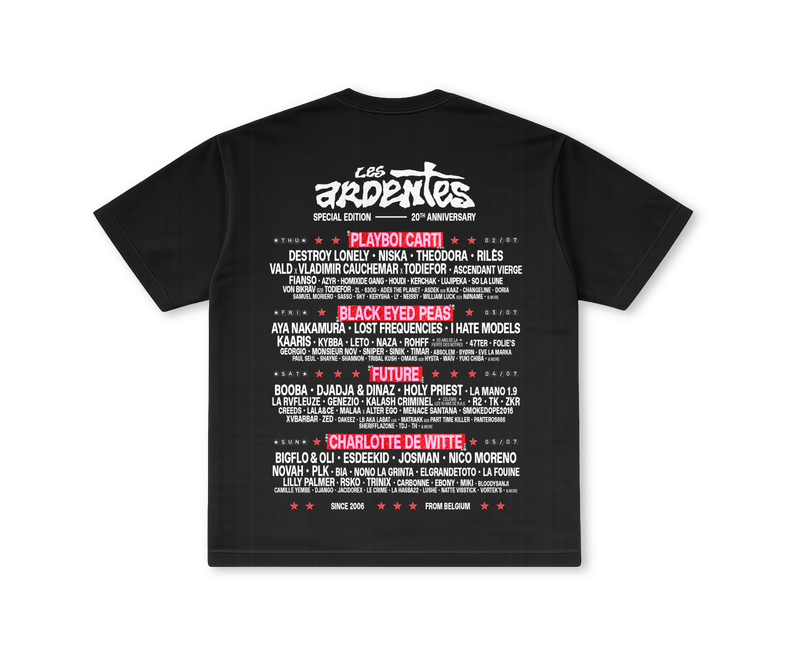 T-Shirt Line Up 2026 Noir - Les Ardentes
