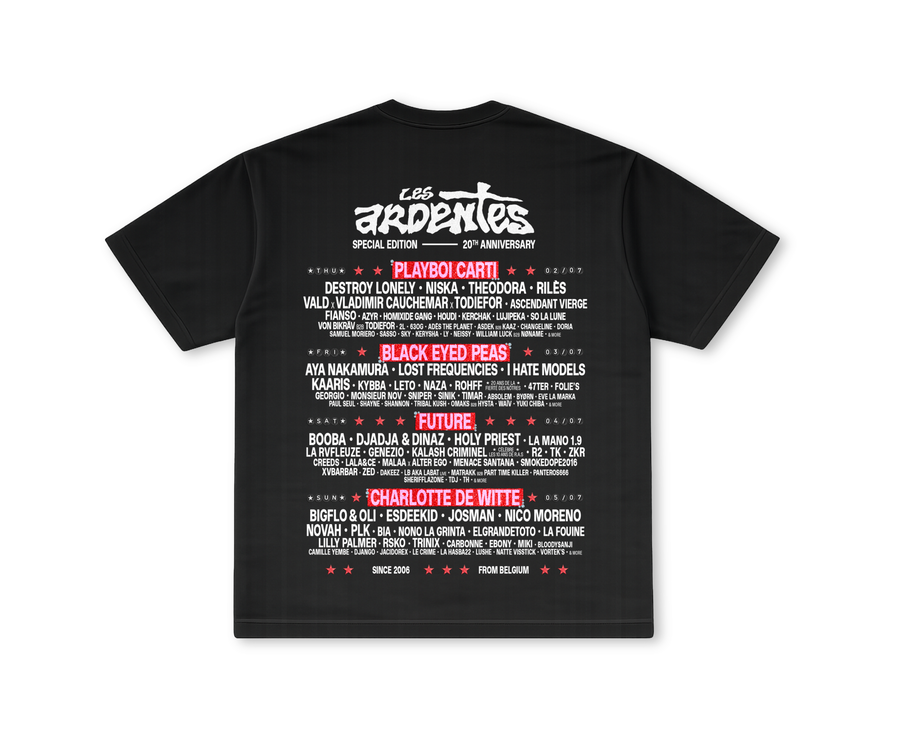 T-Shirt Line Up 2026 Noir - Les Ardentes