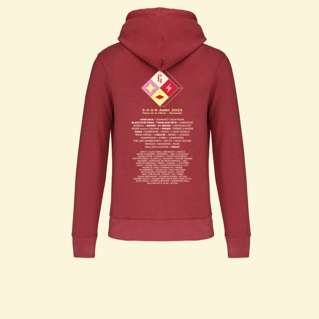 Sweatshirt à capuche Line Up Rouge - Garorock