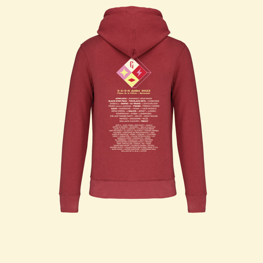 Sweatshirt à capuche Line Up Rouge - Garorock