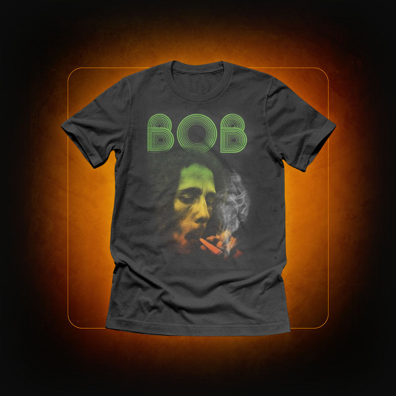 T-shirt Smoking Da Erb noir - Bob Marley