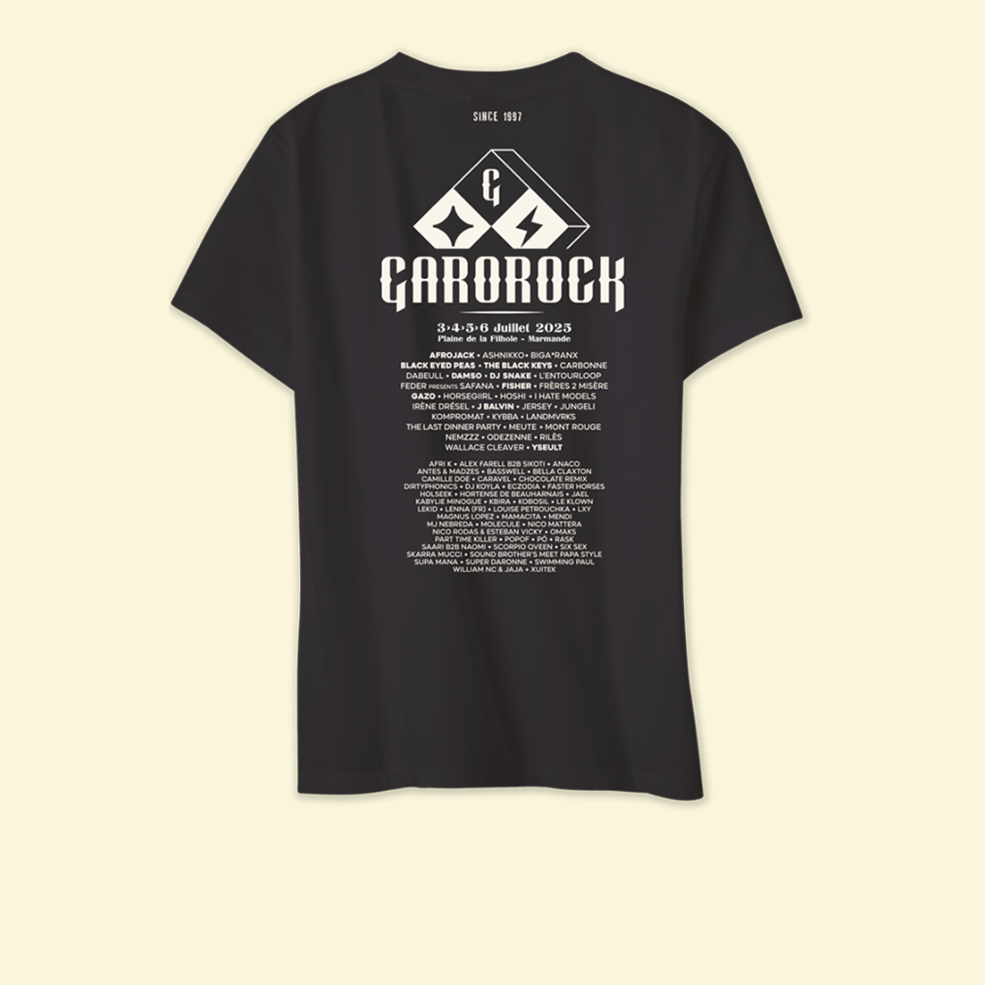 T-Shirt Line Up Noir - Garorock