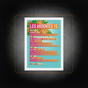Affiche Personnalisée Festival Les Ardentes 2015